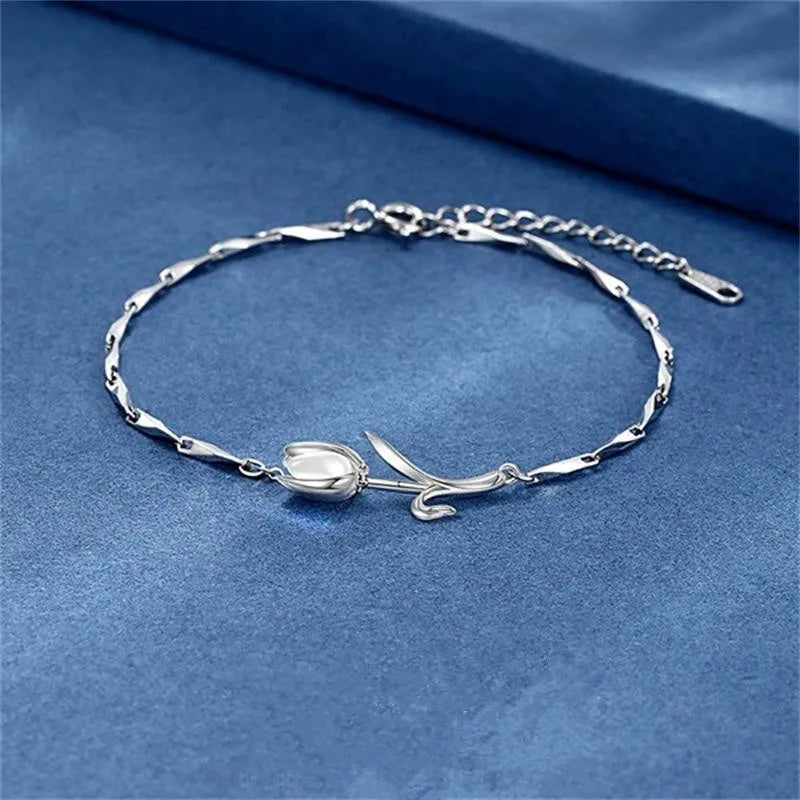 Silver Tulip Bracelet